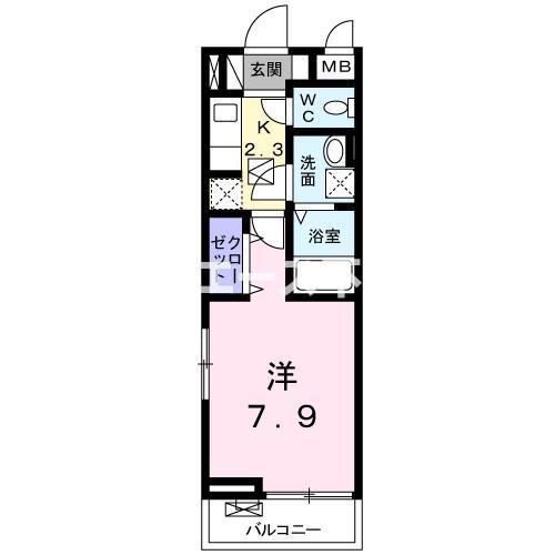 ラルエット(1K/2階)の間取り写真