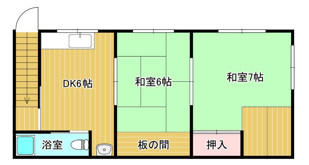大和田6丁目(2DK/2階)の間取り写真