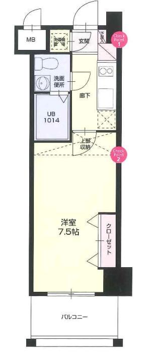 NO.67 BENEFIT 21 博多(1K/13階)の間取り写真