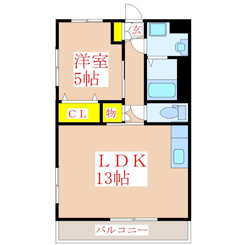 ルシード(1LDK/3階)の間取り写真