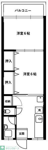 北見湯マンション(2K/1階)の間取り写真