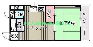 太田ビル(1DK/4階)の間取り写真