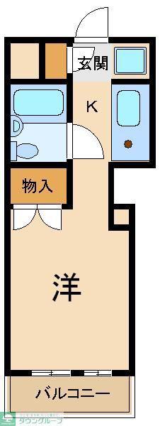 サンパレス花小金井(ワンルーム/4階)の間取り写真