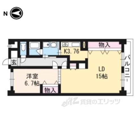メルベーユ346(1LDK/5階)の間取り写真