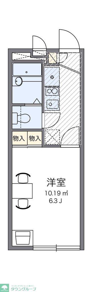レオパレスかねた(1K/2階)の間取り写真