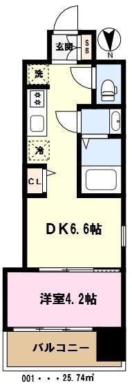 オーパスホームズ川口(1DK/5階)の間取り写真