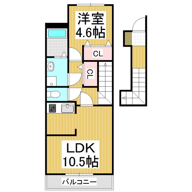 アネックス遥(1LDK/2階)の間取り写真