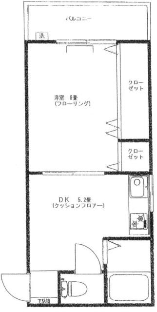 ミカサアパート(1LDK/1階)の間取り写真