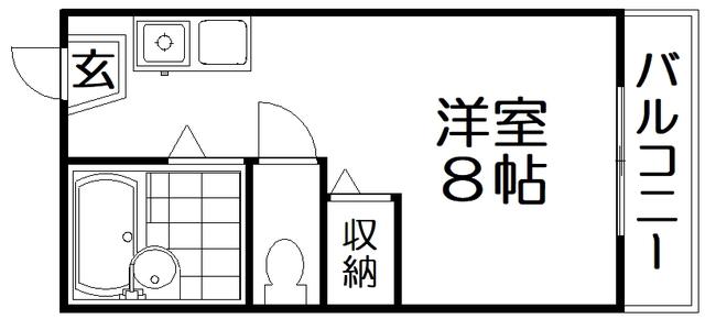 シャンテー招提(ワンルーム/2階)の間取り写真