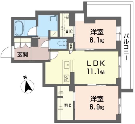 グランレール(2LDK/2階)の間取り写真
