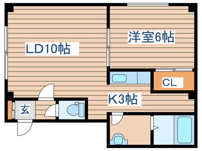 メゾン・ド・ノア(1LDK/3階)の間取り写真