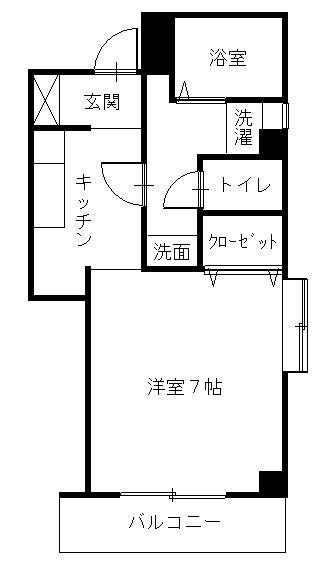 萩屋ビル(1K/2階)の間取り写真