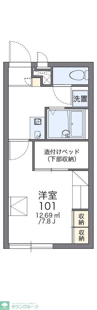 レオパレスシャトーグリーン(1K/2階)の間取り写真