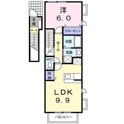 J・クレスト(1LDK/2階)の間取り写真