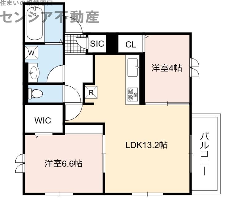 D-ROOMすずかけ(2LDK/1階)の間取り写真