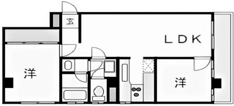リバティライフ枝吉(2LDK/2階)の間取り写真