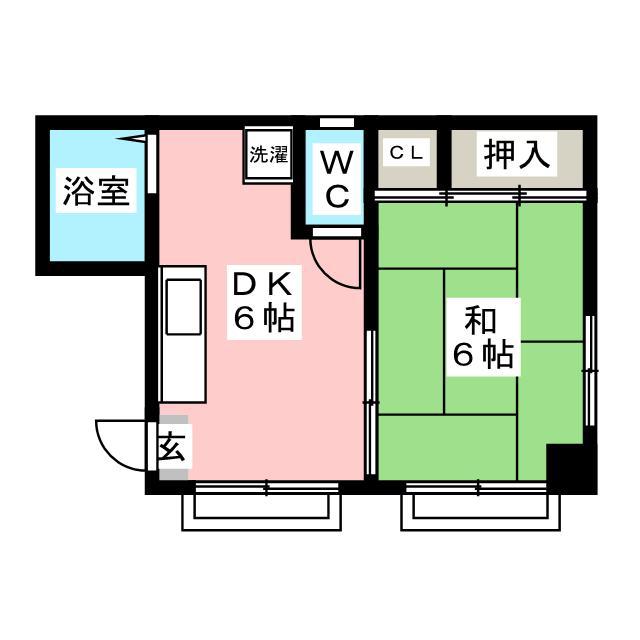 ハイブリッジ(1DK/1階)の間取り写真