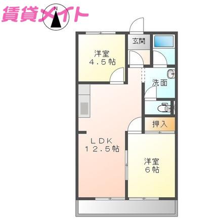 コーポラス匠(2LDK/2階)の間取り写真
