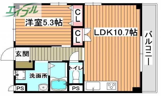 アルファスタイル今(1LDK/2階)の間取り写真