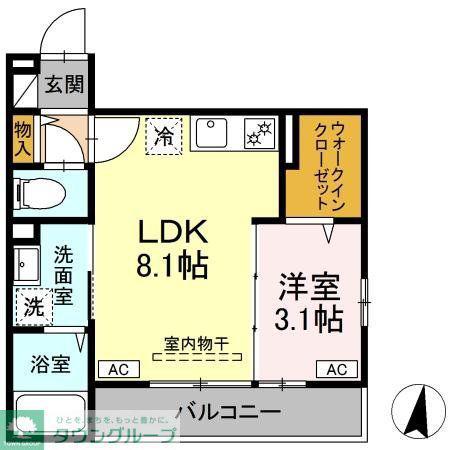 クローネ湘南(1LDK/3階)の間取り写真