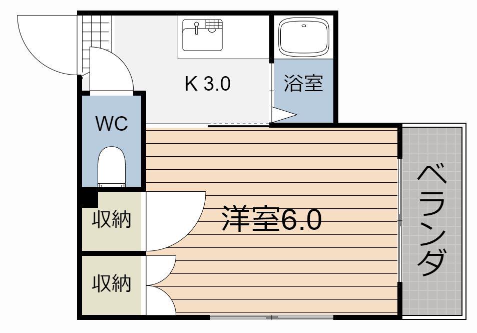 ロイヤルハイム(1K/3階)の間取り写真