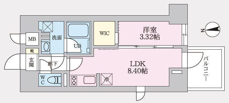 タスキプライムテラス後楽園(1LDK/6階)の間取り写真