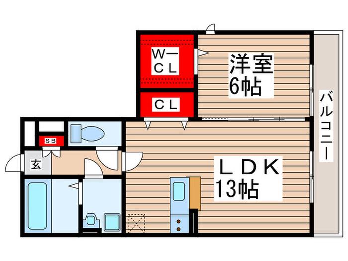 プランドール谷中C(1LDK/3階)の間取り写真