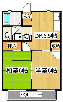 サニーコーポ高橋(2DK/2階)の間取り写真
