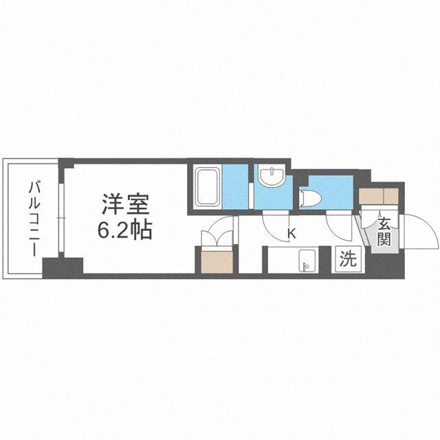 BPRレジデンス新梅田(1K/12階)の間取り写真