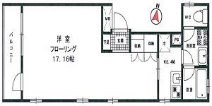VIOLA南麻布 3階(1K/3階)の間取り写真