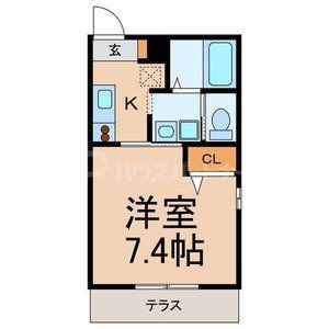 STYLE NEW A16(1K/1階)の間取り写真