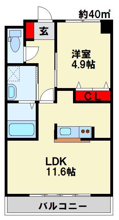 グランメゾンエヌ(1LDK/2階)の間取り写真