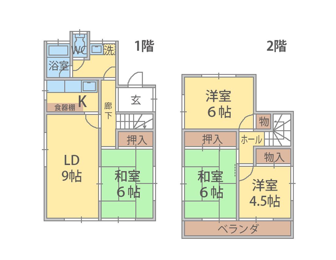 五香南2丁目一戸建て(4LDK/1階)の間取り写真