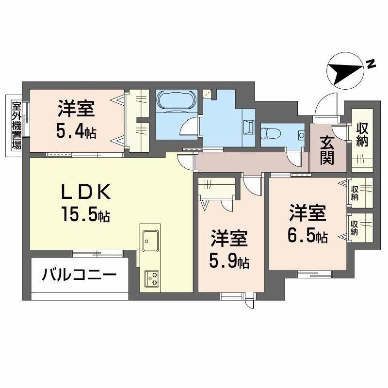WISTAR HILLS ATSUTA(3LDK/2階)の間取り写真