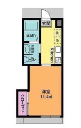 アンダンテHASE(1K/1階)の間取り写真