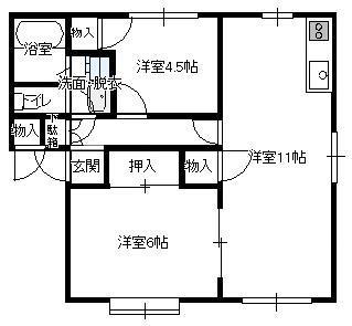 プレンティKI(2LDK/2階)の間取り写真