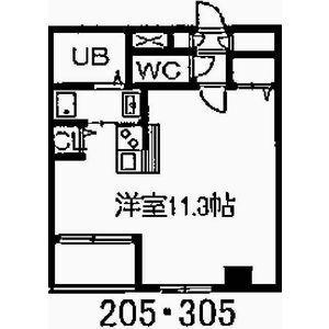 スワローハイム岩塚(ワンルーム/3階)の間取り写真