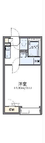 レオネクスト栄(1K/1階)の間取り写真