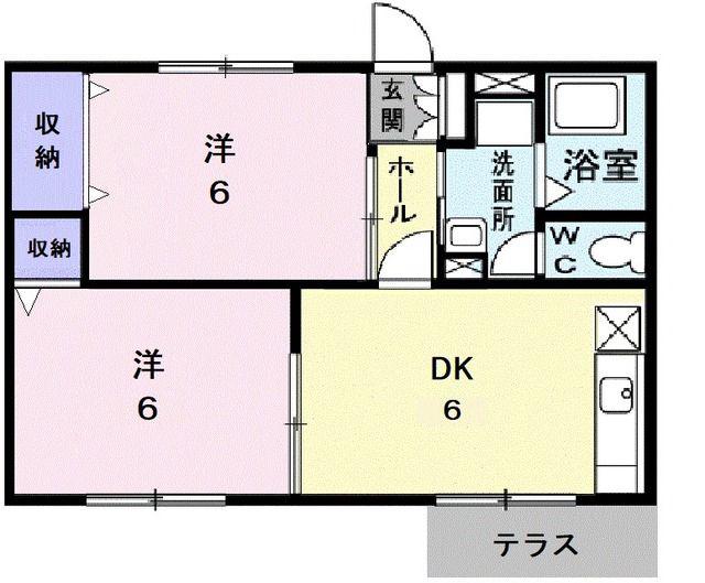 サンフォルムMARKI(2DK/1階)の間取り写真