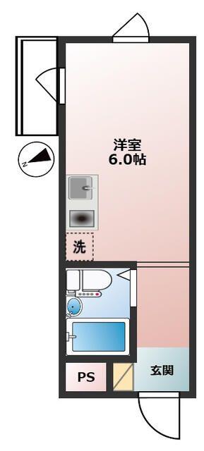 日興パレセゾン経堂(ワンルーム/2階)の間取り写真