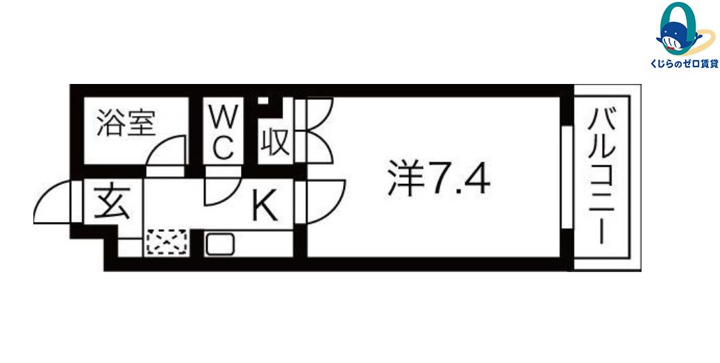 シティライフ覚王山(1K/1階)の間取り写真