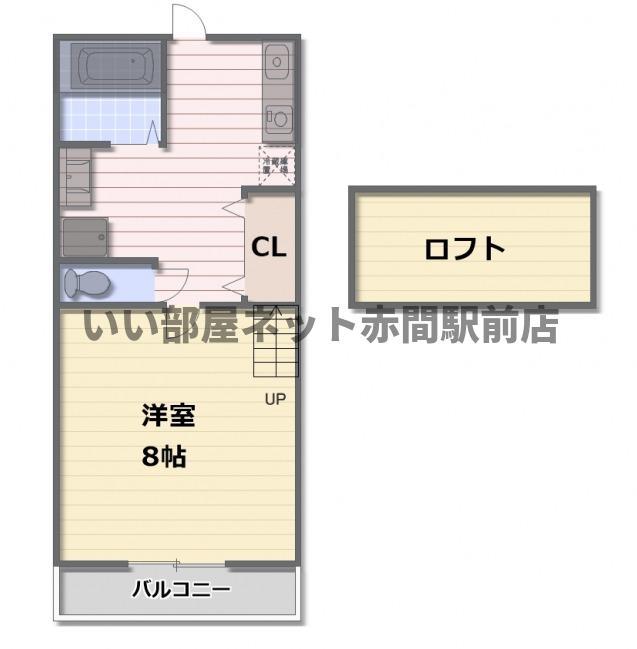 Pセルキオ(1K/2階)の間取り写真