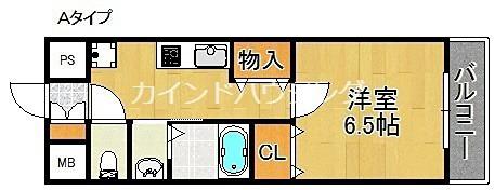 A LA MODE HINENO(1K/4階)の間取り写真