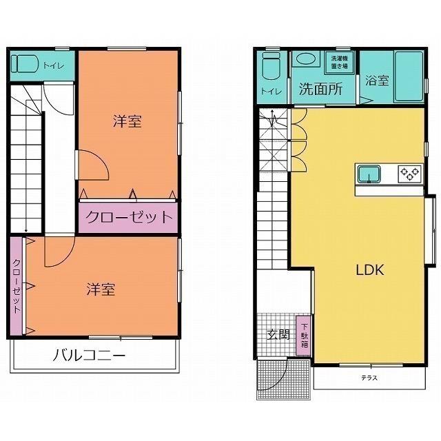 カノー・後藤 II(2LDK/1階)の間取り写真