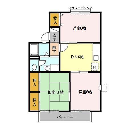 エクレール五井西AB(2LDK/1階)の間取り写真