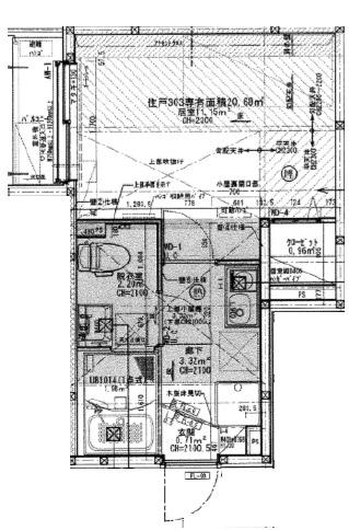 LIFELL上十条(1K/3階)の間取り写真