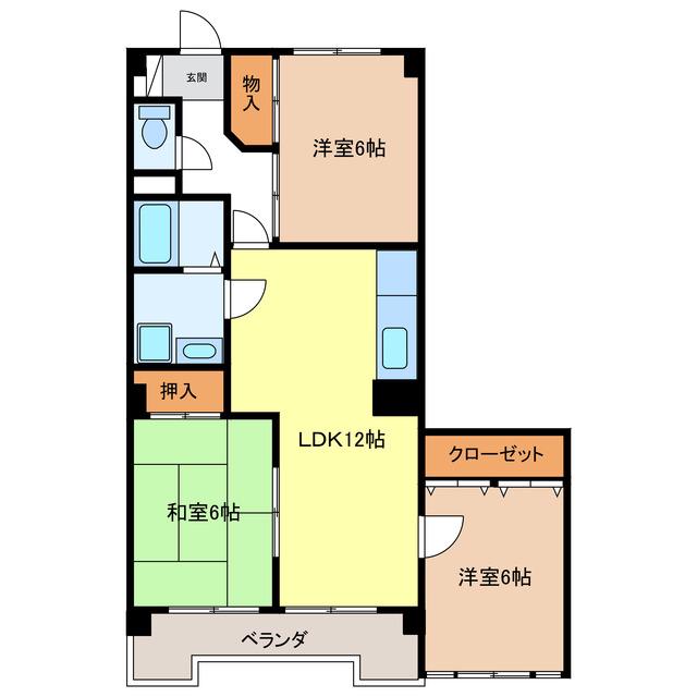 メゾン孝東(3LDK/4階)の間取り写真