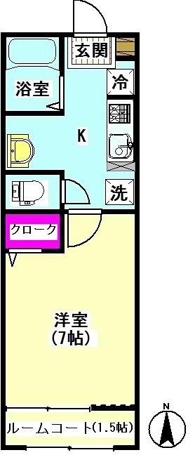 FELICE VITA(1K/1階)の間取り写真