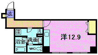 ブランカ万代(ワンルーム/3階)の間取り写真