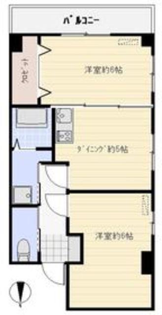 エムケイパレス(2DK/3階)の間取り写真